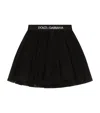 Dolce & Gabbana Tulle Midi Skirt With Branded Elastic
