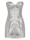 Dolce & Gabbana Mesh Strapless Mini Dress In Multi