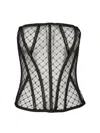Dolce & Gabbana Mesh Tulle Bustier Tops Black In Black