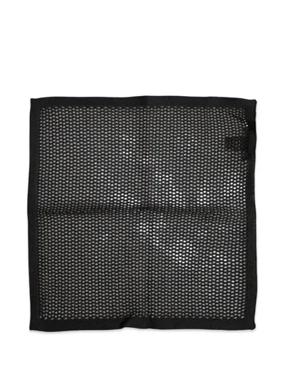 Dolce & Gabbana Patterned Cotton Square Foulard Scarf In Black