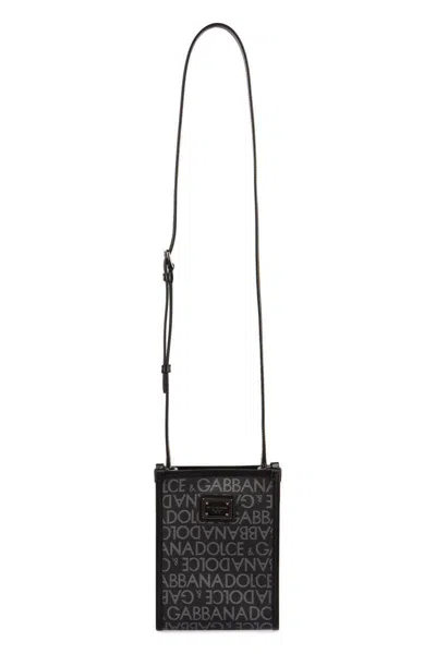 Dolce & Gabbana Messenger Bag With Logo In Black