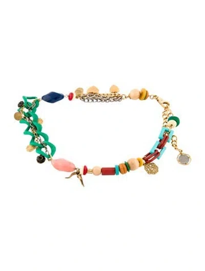 Pre-owned Dolce & Gabbana Metal Beaded Accents Waist Belt In Multi