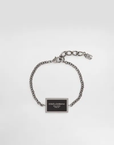 Dolce & Gabbana Metal Bracelet With Logo In Red