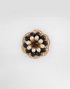 Dolce & Gabbana Metal Brooch With Rhinestones In Gold