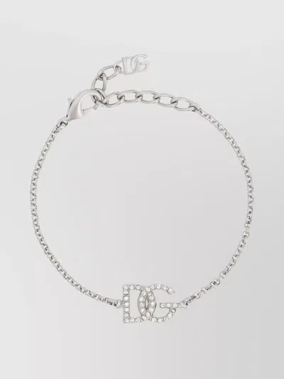 Dolce & Gabbana Metal Chain Bracelet Crystal Monogram