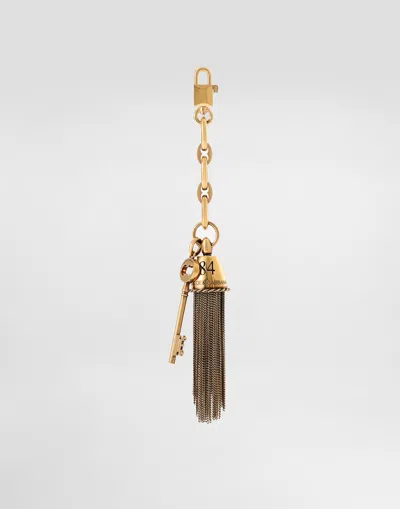 Dolce & Gabbana Metal Charm Keychain In Gold