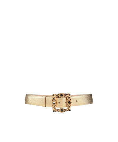 Dolce & Gabbana Metal Decorated Belt In Nude