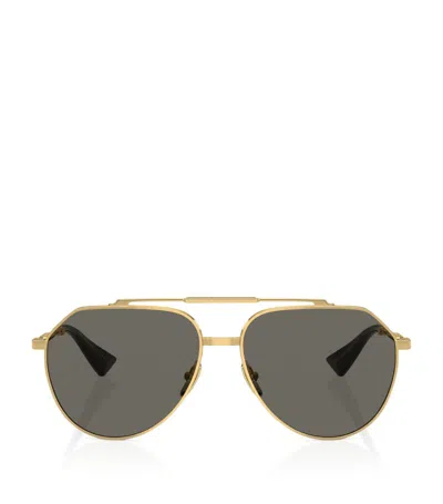 Dolce & Gabbana Stefano Aviator-frame Sunglasses In Gold