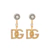Dolce & Gabbana Logo Earrings With Crystal And Rhinestone Embellishments