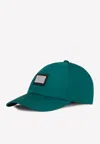 Dolce & Gabbana Metal Logo Nylon Baseball Cap In Green