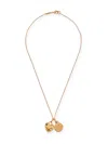 Dolce & Gabbana Women Gold Colored Necklace With Logo Pendant And Heart Pendant In Brass Woman In Gold