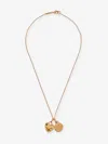 Dolce & Gabbana Women Gold Colored Necklace With Logo Pendant And Heart Pendant In Brass Woman In Gold