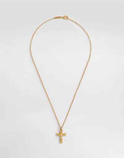 Dolce & Gabbana Metal Necklace With Logo In Gold