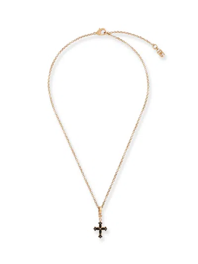 Dolce & Gabbana Metal Necklace With Rhinestone Detail In Gold