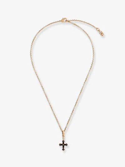 Dolce & Gabbana Metal Necklace With Rhinestone Detail In Gold