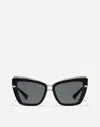 Dolce & Gabbana Metal Print Sunglasses In Black On Zebra