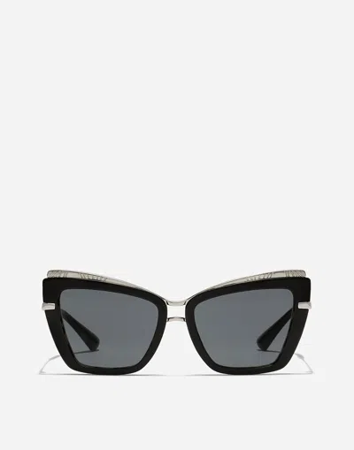 Dolce & Gabbana Metal Print Sunglasses In Black On Zebra