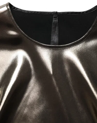 Dolce & Gabbana Metallic Acetate Tank Top In Brown