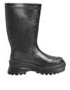 Dolce & Gabbana Metallic Black Pull On Rain Boots Men Shoes In Black