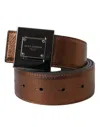 Dolce & Gabbana Metallic Bronze Leather Square Metal Buckle Belt In Bronze