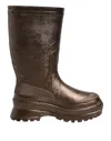 Dolce & Gabbana Metallic Bronze Pull On Rain Boots Shoes