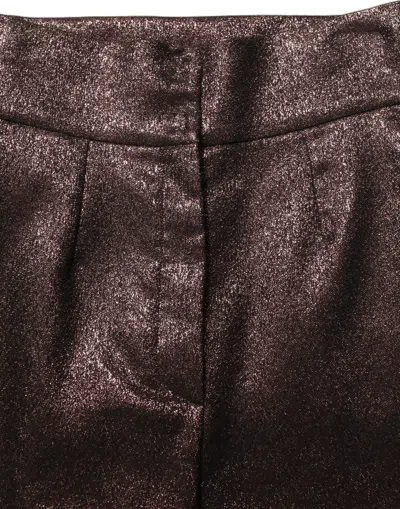 Dolce & Gabbana Metallic Brown High Waist Tapered Leg Pants