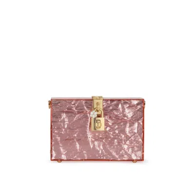 Dolce & Gabbana Metallic Clutch In Pink
