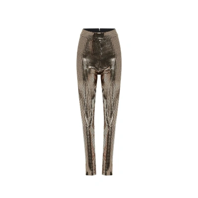 Dolce & Gabbana Metallic-effect Leggings In Gold