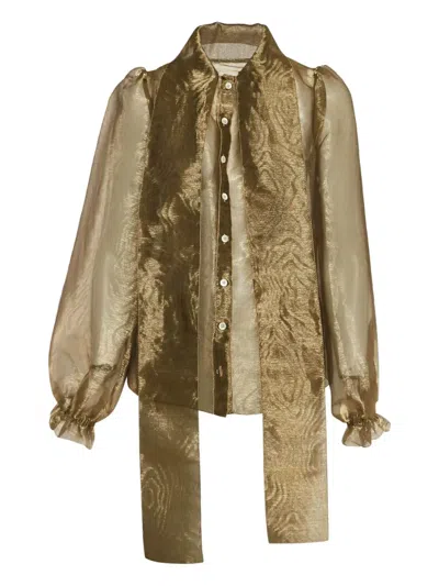 Pre-owned Dolce & Gabbana Metallic-finish Blouse In Silver