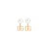 Dolce & Gabbana Metallic Finish Earrings With Pearl Accent In Gold