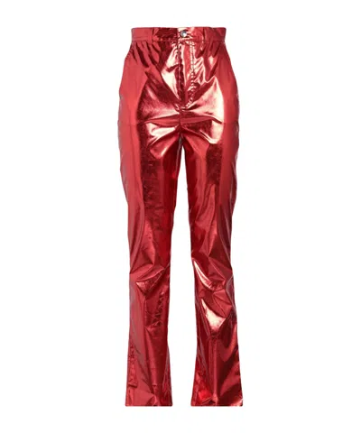 Dolce & Gabbana Metallic Flared Trousers In Red