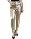 Dolce & Gabbana Metallic Gold High Waist Skinny Pants In Gold