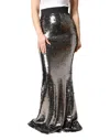 Dolce & Gabbana Metallic Gray Sequin High Waist Mermaid Skirt In Multi
