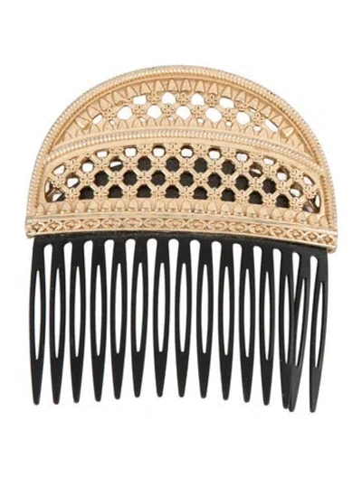Pre-owned Dolce & Gabbana Metallic Hair Clip In Black/gold