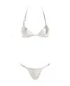 Dolce & Gabbana Triangle Bikini With Dg Logo In White