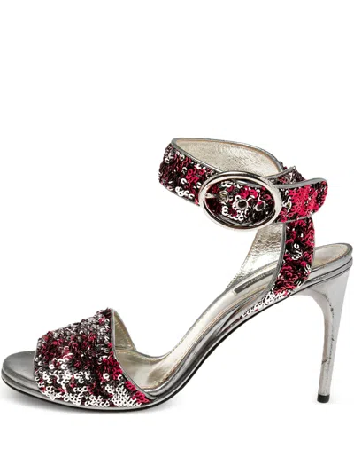 Pre-owned Dolce & Gabbana Metallic Heeled Sandals