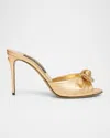 Dolce & Gabbana Metallic Knot Stiletto Slide Sandals