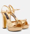 Dolce & Gabbana Dolce&gabbana Bianca Bow Platform Sandal In Gold