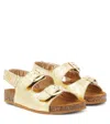 Dolce & Gabbana Metallic Leather Sandals In Gold