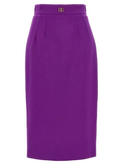 DOLCE & GABBANA DOLCE & GABBANA METALLIC LOGO SKIRT