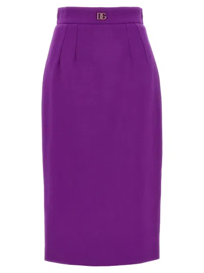 DOLCE & GABBANA METALLIC LOGO SKIRT