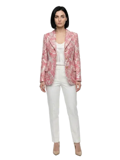Dolce & Gabbana Metallic Paisley Print Blazer In Pink