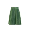 Dolce & Gabbana Metallic Green High Waist A-line Pleated Skirt In Green