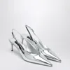 Dolce & Gabbana Dolce&gabbana Metallic Silver Leather Slingback With Décolleté In Metal