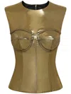 Dolce & Gabbana Metallic Sleeveless Top In Gold