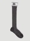 Dolce & Gabbana Metallic Socks In Black