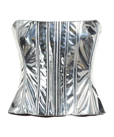 Dolce & Gabbana Metallic Strapless Corset In Multi