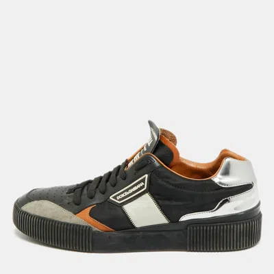 Pre-owned Dolce & Gabbana Miami Size 43 Multicolor Leather And Nylon Low Top Sneakers