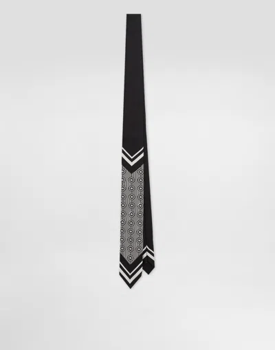 Dolce & Gabbana Micro-design And Logo Twill Print In Black