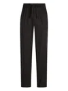 Dolce & Gabbana Micro-dot Drawstring Trousers In Black